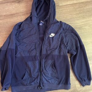 Nike Navy Blue Windbreaker Jacket with Hood